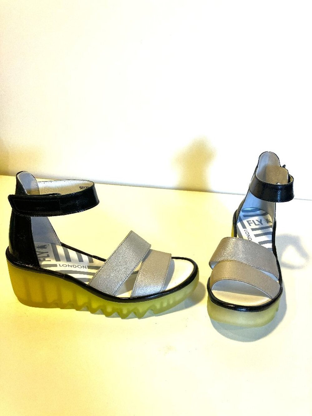 FLY LONDON Bono Wedge Sandals, Size 6.  NWOT